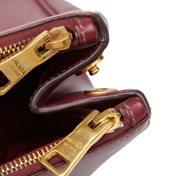 PRADA Red Leather Saffiano Shoulder Bag - Picture 10 of 16